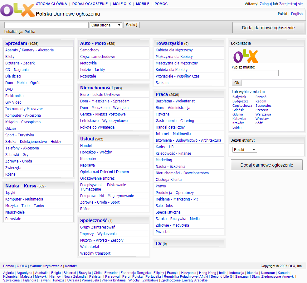 Интересно, что OLX присутствует в польском Интернете с 2007 года