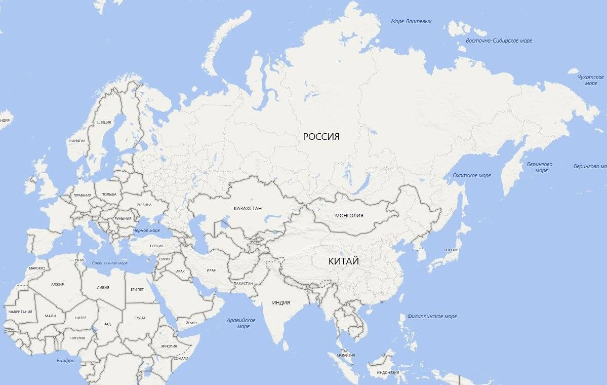 Алтай лежить на стику територій чотирьох держав: Росії, Казахстану, Монголії та Китаю