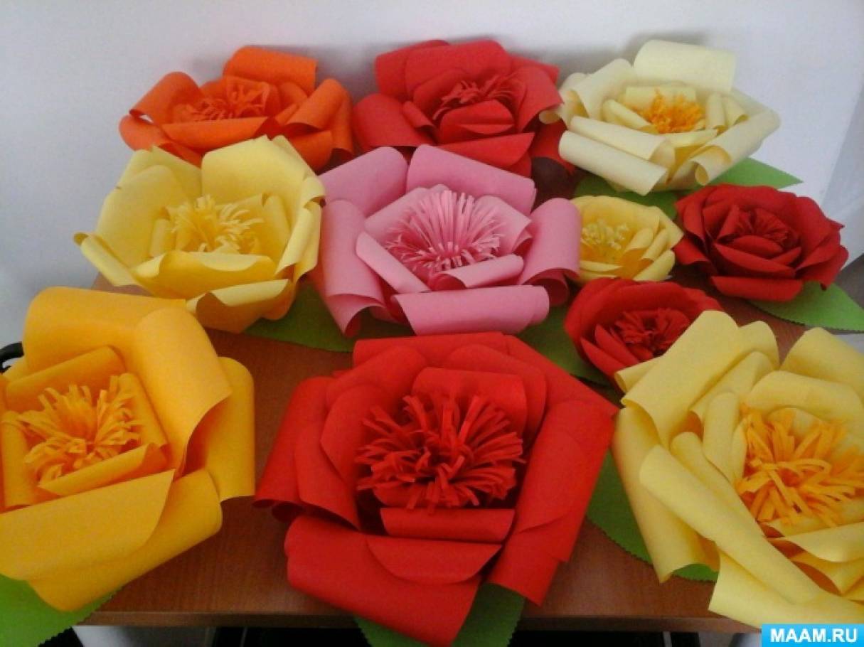 Майстер-клас з виготовлення троянд з паперу   Майстер-клас з виготовлення троянд з паперу майстер-клас з виготовлення великих троянд з паперу, підходить для прикраси свят