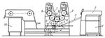 чотирьохкфарбовій листова офсетна машина ПІВ-7: 1 - самонаклад;  2 - перша двухкрасочная секція;  3 - друга двухкрасочная секція;  4 - приймальний пристрій